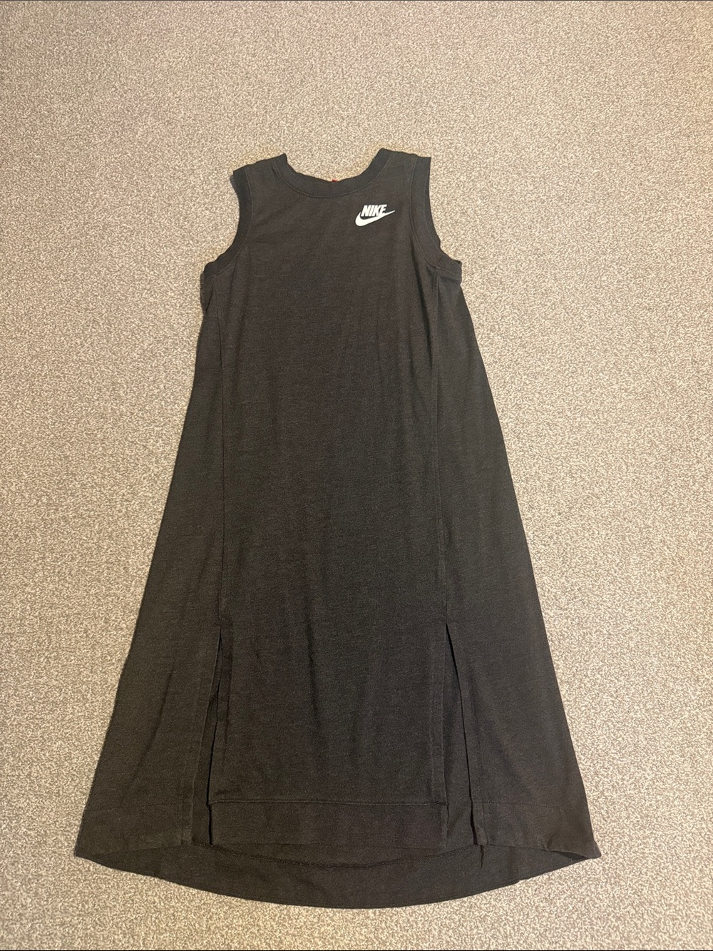 Nike Black Sleeveless Midi Sport Dress with Logo